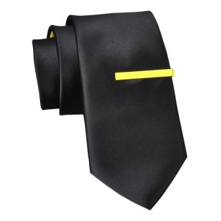 JF J.Ferrar JF J. Ferrar Neon Trim Tie, Yellow/Black, Mens