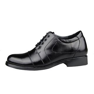 Leather Mens Low Heel Comfort Oxfords Shoes With Lace up)