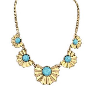 Womens European Vintage Style Alloy Plated Beaded Fashion Statement Necklace (More Color) (1 pc)