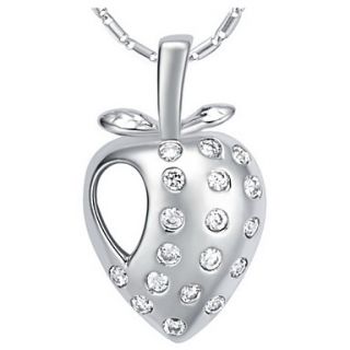Elegant Heart Shape Slivery Alloy Necklace With Rhinestone(1 Pc)