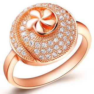 Classical Sliver Or Gold With Cubic Zirconia Round Womens Ring(1 Pc)
