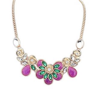Womens European and America Ruili (Flowers) Resin Alloy Party Statement Necklace (More Color) (1 pc)