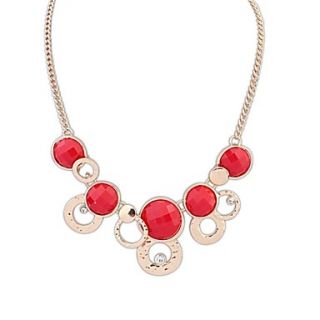 Womens Fashion Style(Rounds) Resin Alloy Plated Statement Necklace (More Color) (1 pc)