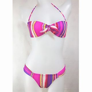 Womens Sexy Pink Stripe Push Up Bikini