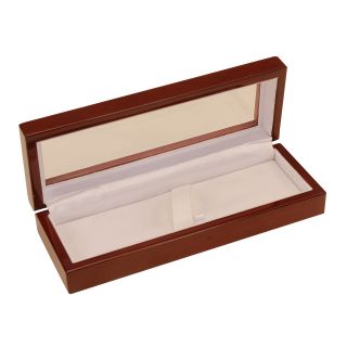 Burgundy Lacquered Fine Writing Pen Gift Display Box (Lacquered wood Model number PKBOXCTAPen capacity OnePen diameter LargeProduct dimensions 7.25 inches long x 3 inches wide x 1.75 inches high)