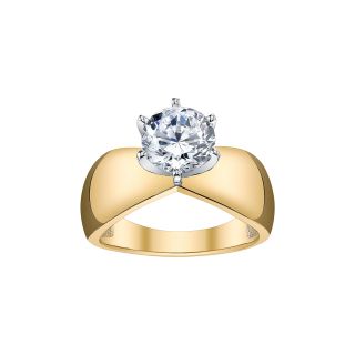 Diamonore 3 CT. Simulated Diamond Solitaire Ring, Yellow/Gold, Womens