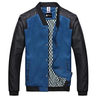 Mens Collar Stitching Single breasted Leisure Jacket