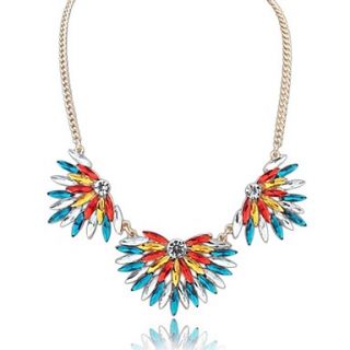 Womens Bohemia Style Acrylic Flowers Bright Color Fashion Statement Necklace (More Color) (1 pc)