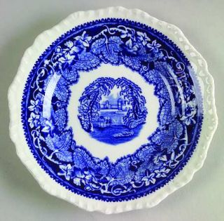 Masons Vista Blue Bread & Butter Plate, Fine China Dinnerware   Blue Leaves,Lan