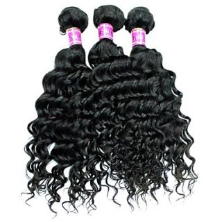 Brazilian Virgin Hair Unprocessed Human Hair Deep Wave Natural Color 16Inches