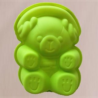 Lovely Cartoon Musical Bear Shape Cake Baking Moulds, Silicone Material, Random Color