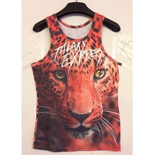 Mens 3D Series Cheetah Printing Tight Movement Vests