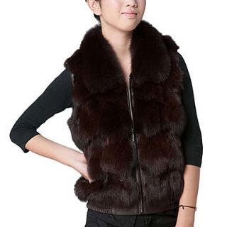 Sleeveless Turndown Fox Fur Party/Casual Vest(More Colors)