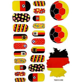 2PCS 20 Germany World Cup Football Pattern Nail Art Stickers3 Temporary Tattoo