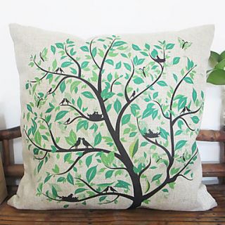 Cute Cartoon Loving Tree Pattern Decorative Pillow Cover
