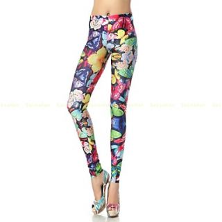 Elonbo Colorful Butterfly Style Digital Painting Tight Women Leggings