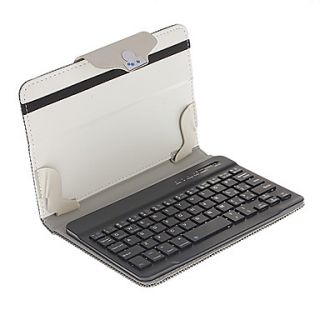 7 Inch Bluetooth PU Leather Full Body Case with Keyboard (Black and White)