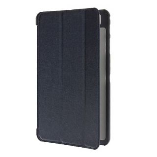 Silk Pattern PU Leather Full Body Case with Stands for Samsung T320 (Dark Blue)