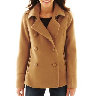 Wool Blend Pea Coat   Talls, Caramel Late, Womens