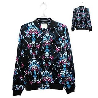 Mens Personality Collar Orchid Printing Outerwear