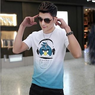 Mens Round Collar Casual Short Sleeve Cartoon Printing T shirts(Acc Not Included)