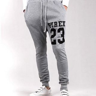 Mens Korean Style Slim Sports Casual Long Printing Harem Sweatpants