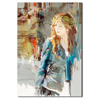 Hand Painted Oil Painting People Fashion Girl Pop Art with Stretched Frame