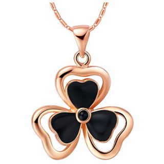 GracefulFlower Shape Black Alloy Womens Necklace(1 Pc)(Gold,Silver)