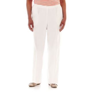 Alfred Dunner Pull On Pants   Plus, White, Womens
