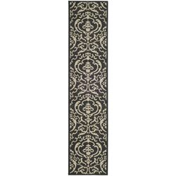 Indoor/ Outdoor Bimini Black/ Sand Runner (24 X 67) (BlackPattern FloralMeasures 0.25 inch thickTip We recommend the use of a non skid pad to keep the rug in place on smooth surfaces.All rug sizes are approximate. Due to the difference of monitor colors