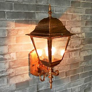 Outdoor Wall Light, 1 Light, Classic Vintage Aluminum Glass Painting