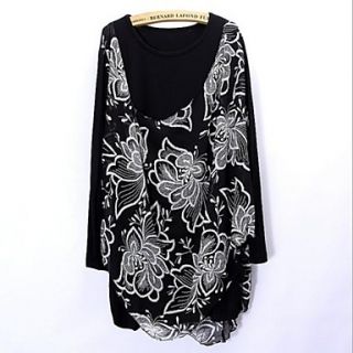 Womens Fashion Lace Embroidery Long Sleeve T Shirt