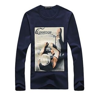 Mens Picture Print Long Sleeve T Shirt