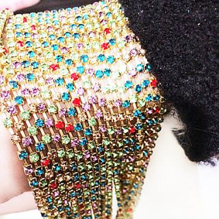 3x3mm Golden Claw Chain Scaleable Nail Art Colorful Rhinestone Decoration(1m)