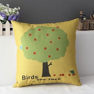 Cute Cartoon Painted Harvest Season with an Alluring Apple Tree Decorative Pillow Cover