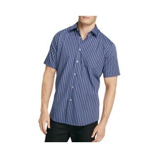 Van Heusen Short Sleeve No Iron Woven Shirt, Blu Medieval, Mens