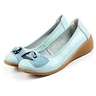 Faux Leather Womens Wedge Heel Comfort Flats Shoes(More Colors)