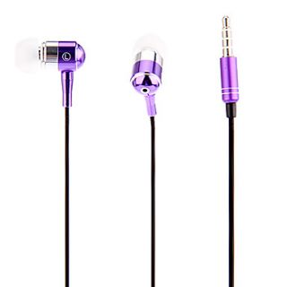 J903 3.5mm Stylish Zipper In Ear Headphone with Mic(Purple)