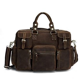 Mens Travel Luggage Shoulder Bag Tote Brown Handbags