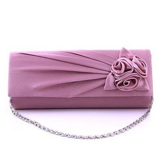 Womens The new European and American chain clutch evening bag dress bag Rose(linning color on random)