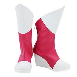 Pokemon Latias Pink White Sweet PU Leather Cosplay Boots