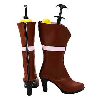 One Piece Cavendish Brown PU Leather Cosplay Boots