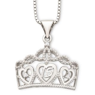 Precious Moments Quincinera Crown Sterling Silver Pendant, Womens