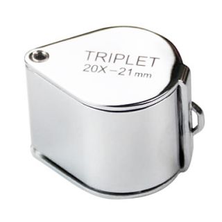Quality Product TRIPLET Jewelry 20X 21mm Magnifying Glass Sliver
