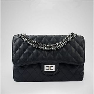 N PAI Womens Fashion Rhombus Pattern Chain Bag(Black)41