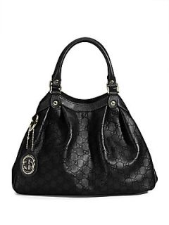 Sukey Guccissima Medium Top Handle Bag   Black