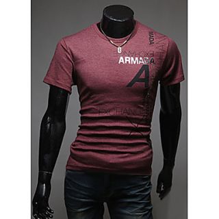 Midoo Short Sleeved A Letter Printing T Shirt(Wine)