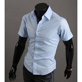 Midoo Short Sleeved Fashion Elegant Shirt (Light Blue)