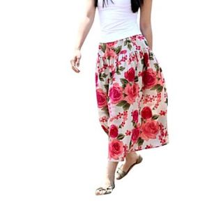 Womens Long Maxi Floral Printed Ethnic Elastic Skirts