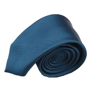 Mens Solid Colour Dark Blue Microfibre Necktie